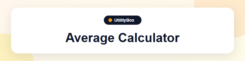 UtilityBox Average Calculator
