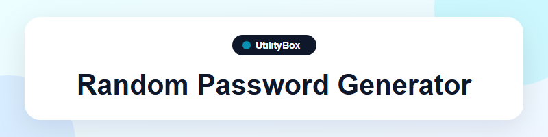 UtilityBox Random Password Generator