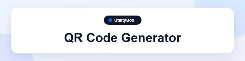 UtilityBox QR Code Generator