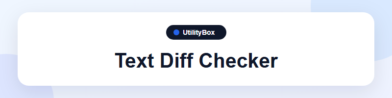 UtilityBox Text Diff Checker