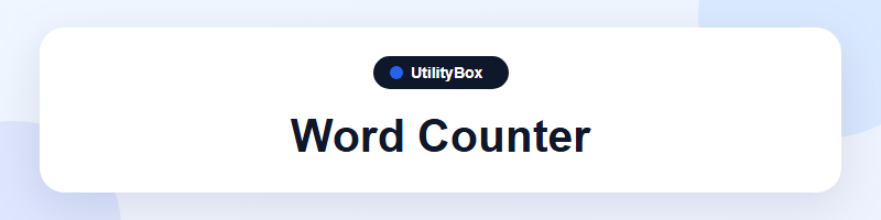 UtilityBox Word Counter